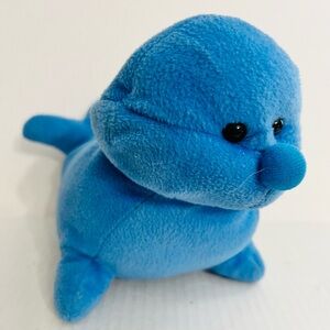 Dollibu Blue Plush Seal with Red Heart Patch